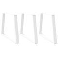 vidaXL Nogi do stołu jadalnego w kształcie litery V 3 szt. Białe 90x(72-73,3) cm Stal