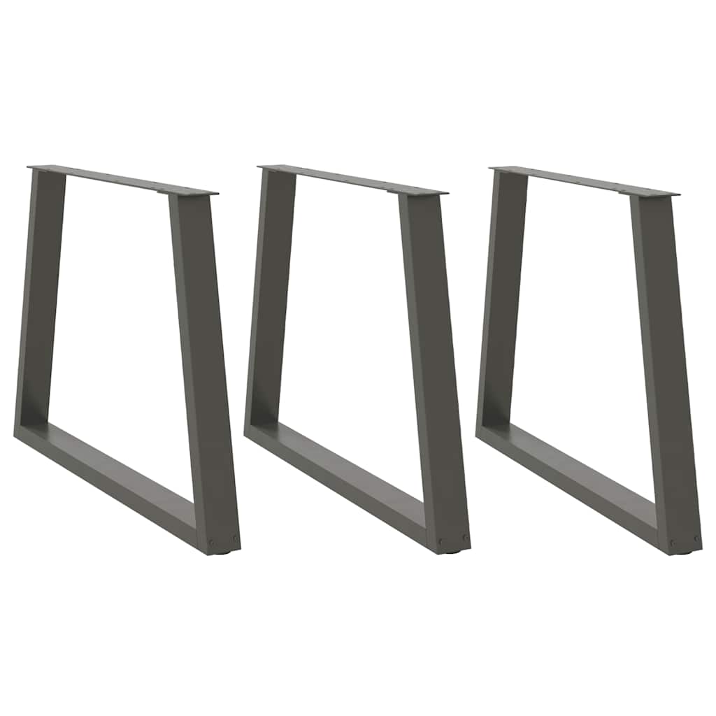 vidaXL Nogi do stołu jadalnego w kształcie litery V 3 szt. Antracyt 90x(72-73,3) cm Stal