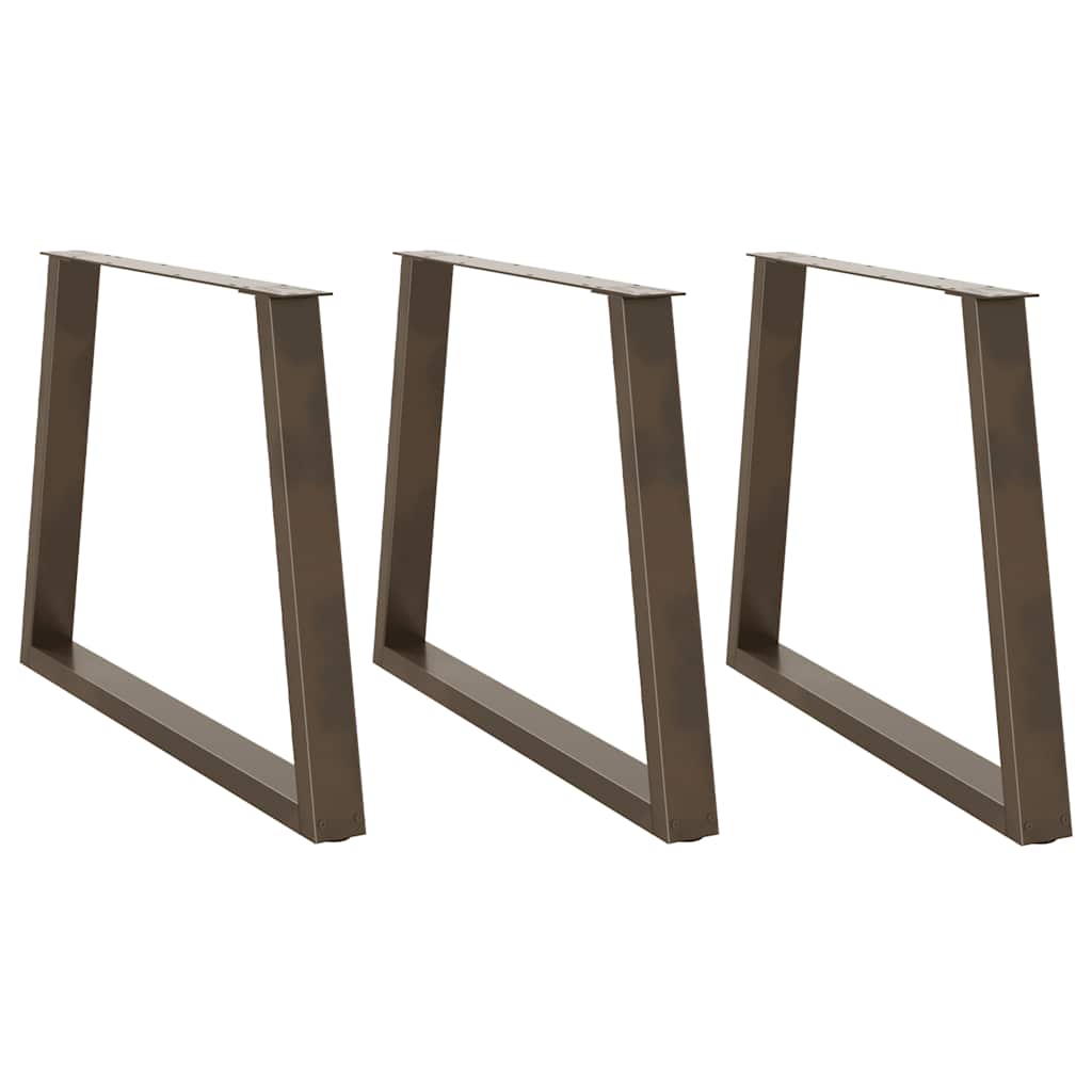 vidaXL Nogi do stołu jadalnego w kształcie litery V 3 szt. Naturalna stal 90x(72-73,3) cm Stal