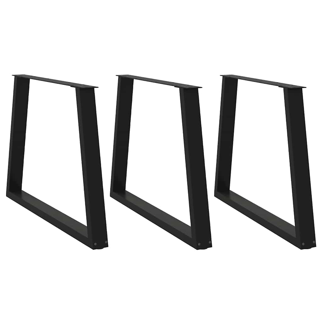 vidaXL Nogi do stołu jadalnego w kształcie litery V 3 szt. Czarne 100x(72-73,3) cm Stal