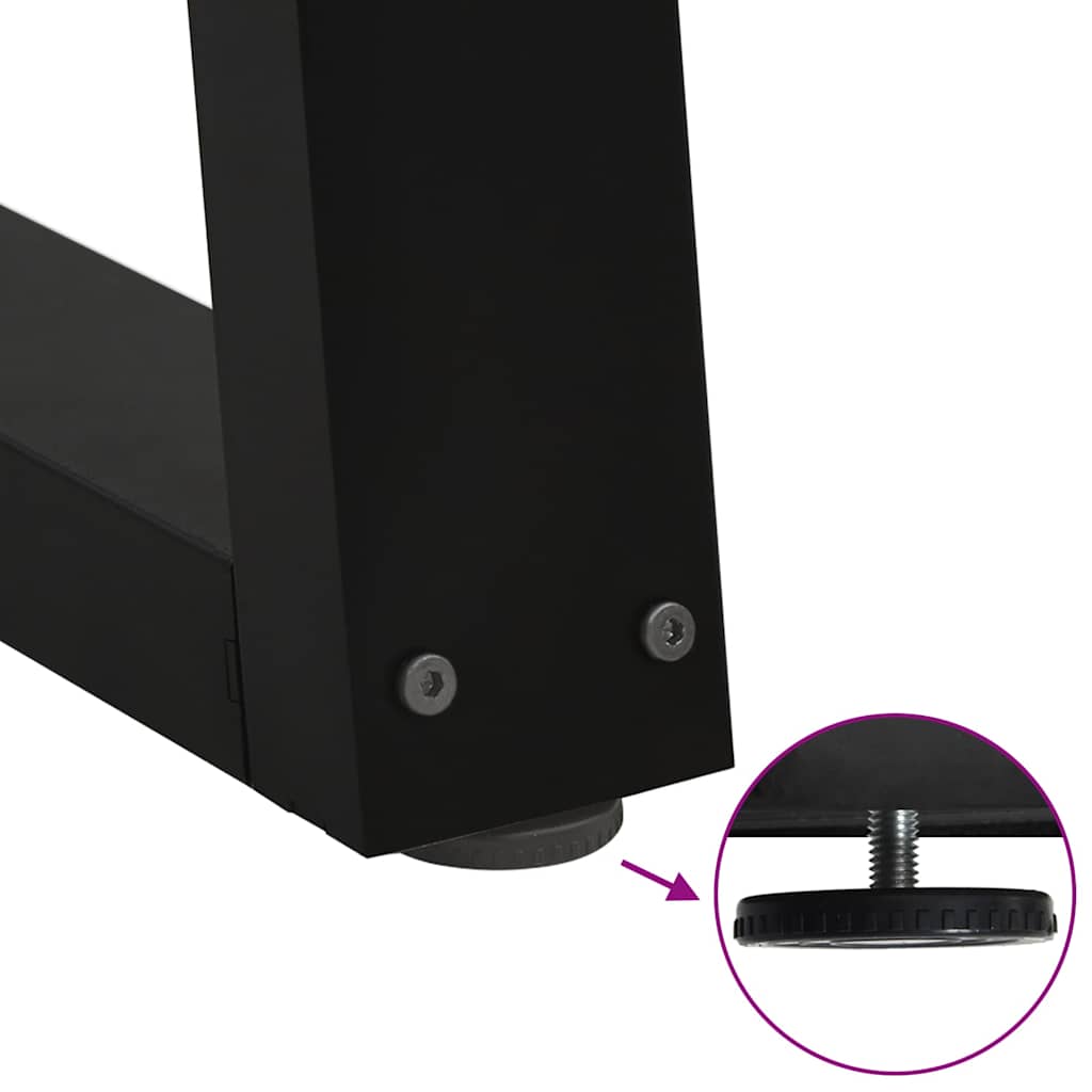 vidaXL Nogi do stołu jadalnego w kształcie litery V 3 szt. Czarne 100x(72-73,3) cm Stal