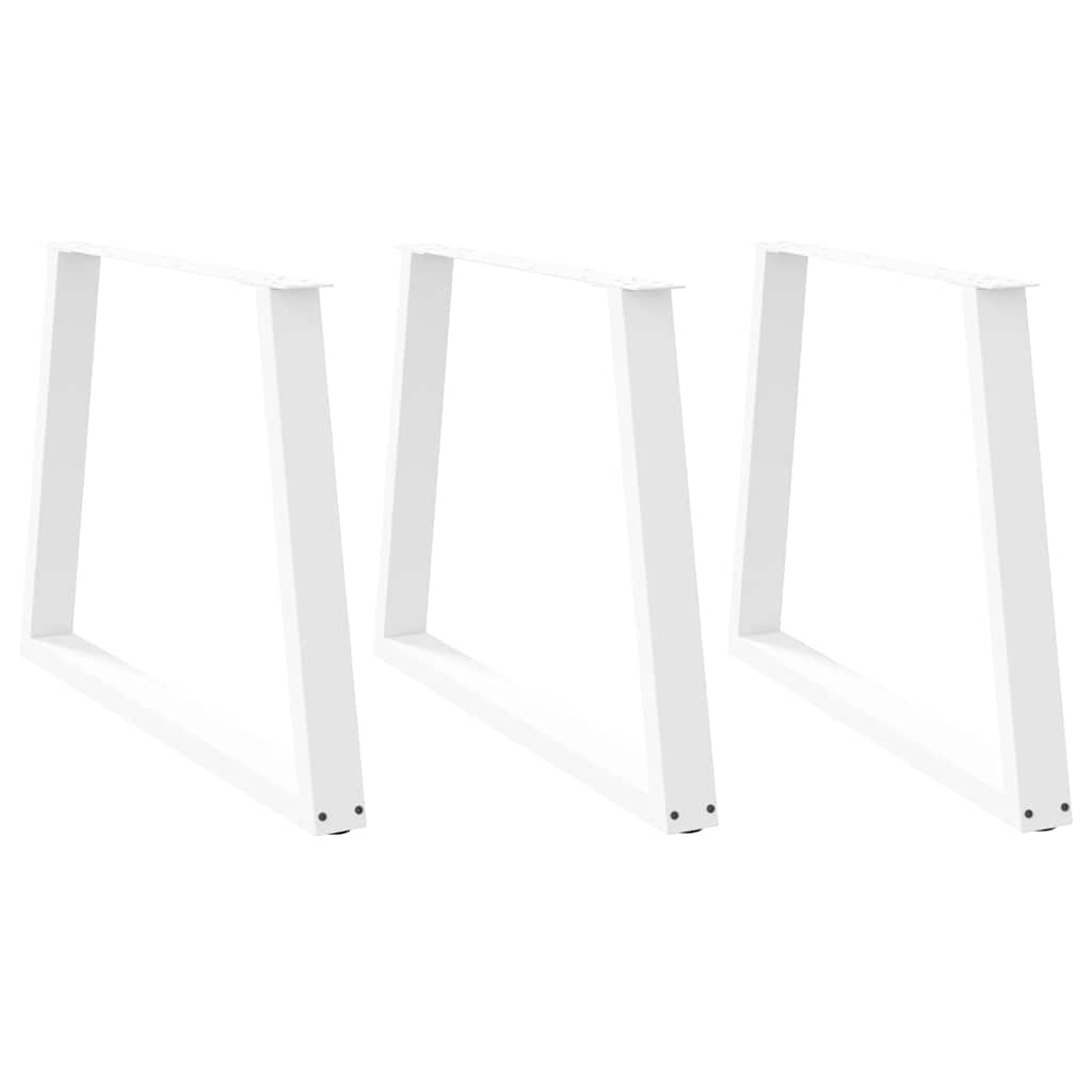 vidaXL Nogi do stołu jadalnego w kształcie litery V 3 szt. Białe 100x(72-73,3) cm Stal