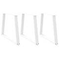vidaXL Nogi do stołu jadalnego w kształcie litery V 3 szt. Białe 100x(72-73,3) cm Stal