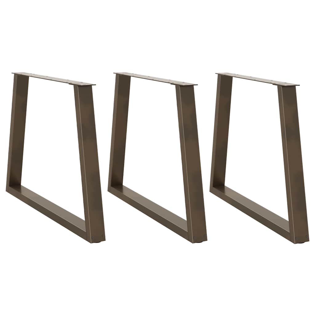 vidaXL Nogi do stołu jadalnego w kształcie litery V 3 szt. Naturalna stal 100x(72-73,3) cm Stal
