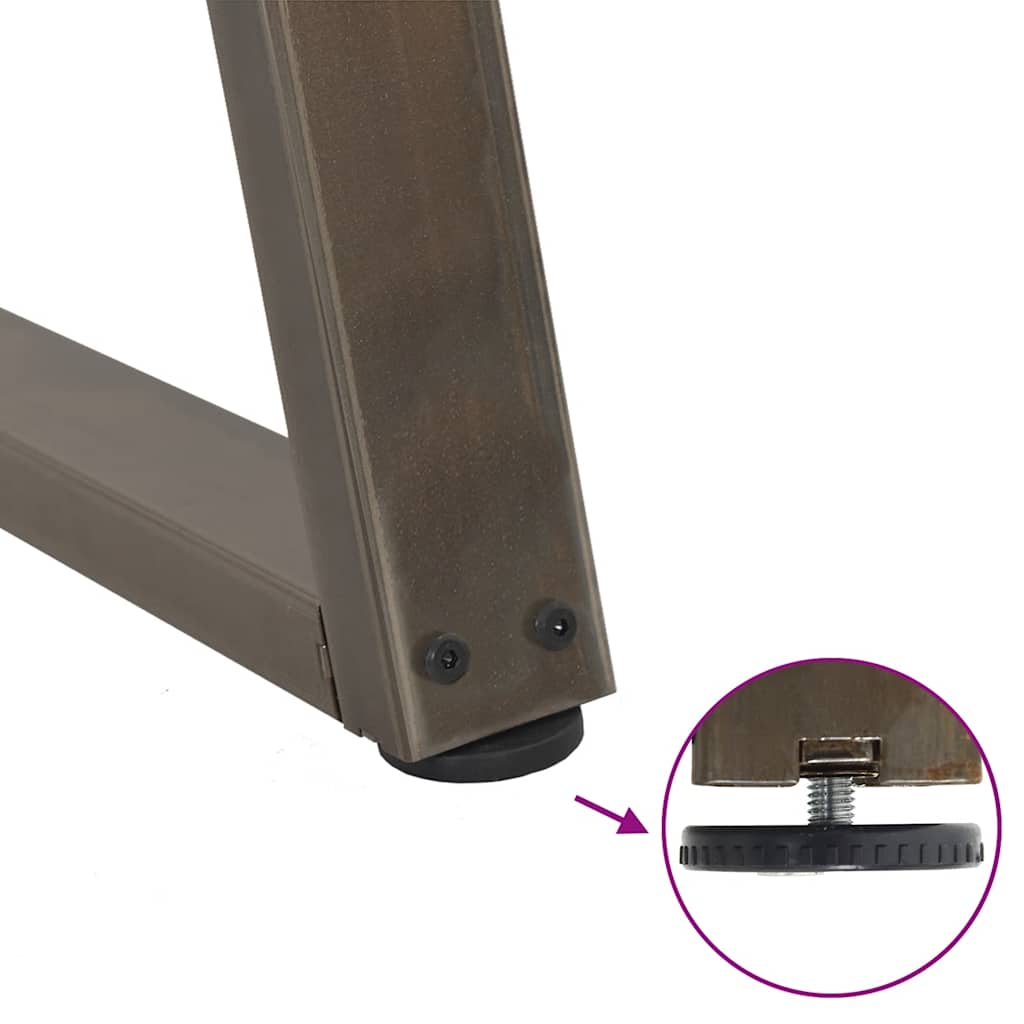 vidaXL Nogi do stołu jadalnego w kształcie litery V 3 szt. Naturalna stal 100x(72-73,3) cm Stal