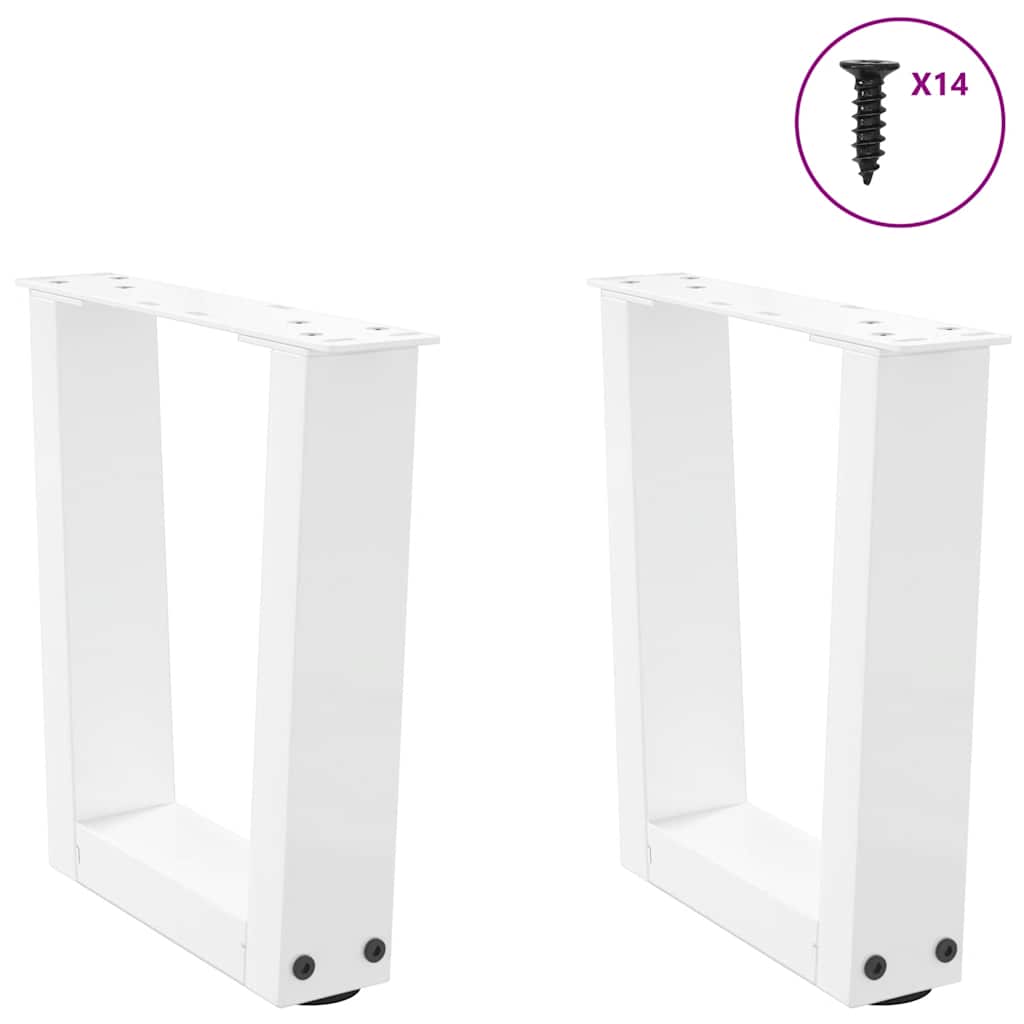 vidaXL Nogi do stolika kawowego w kształcie litery V 2 szt. Białe 30x(30-31,3) cm Stal