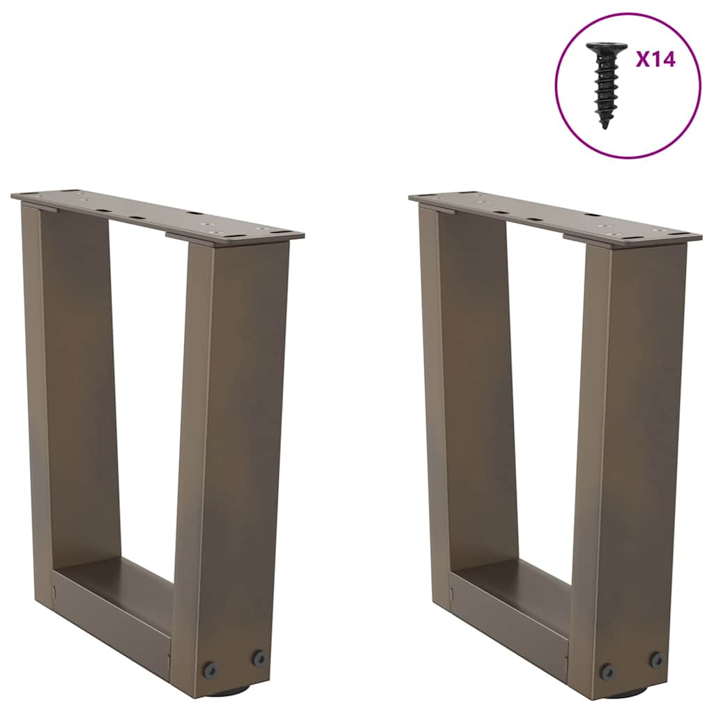 vidaXL Nogi do stolika kawowego w kształcie litery V 2 szt. Naturalna stal 30x(30-31,3) cm Stal