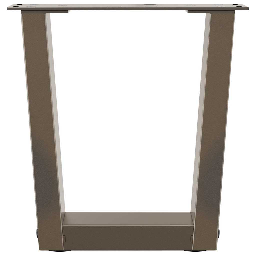 vidaXL Nogi do stolika kawowego w kształcie litery V 2 szt. Naturalna stal 30x(30-31,3) cm Stal