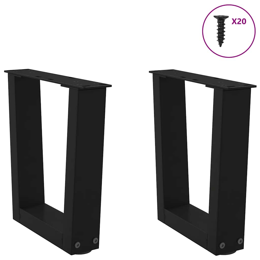 vidaXL Nogi do stolika kawowego w kształcie litery V 2 szt. Czarne 40x(30-31,3) cm Stal