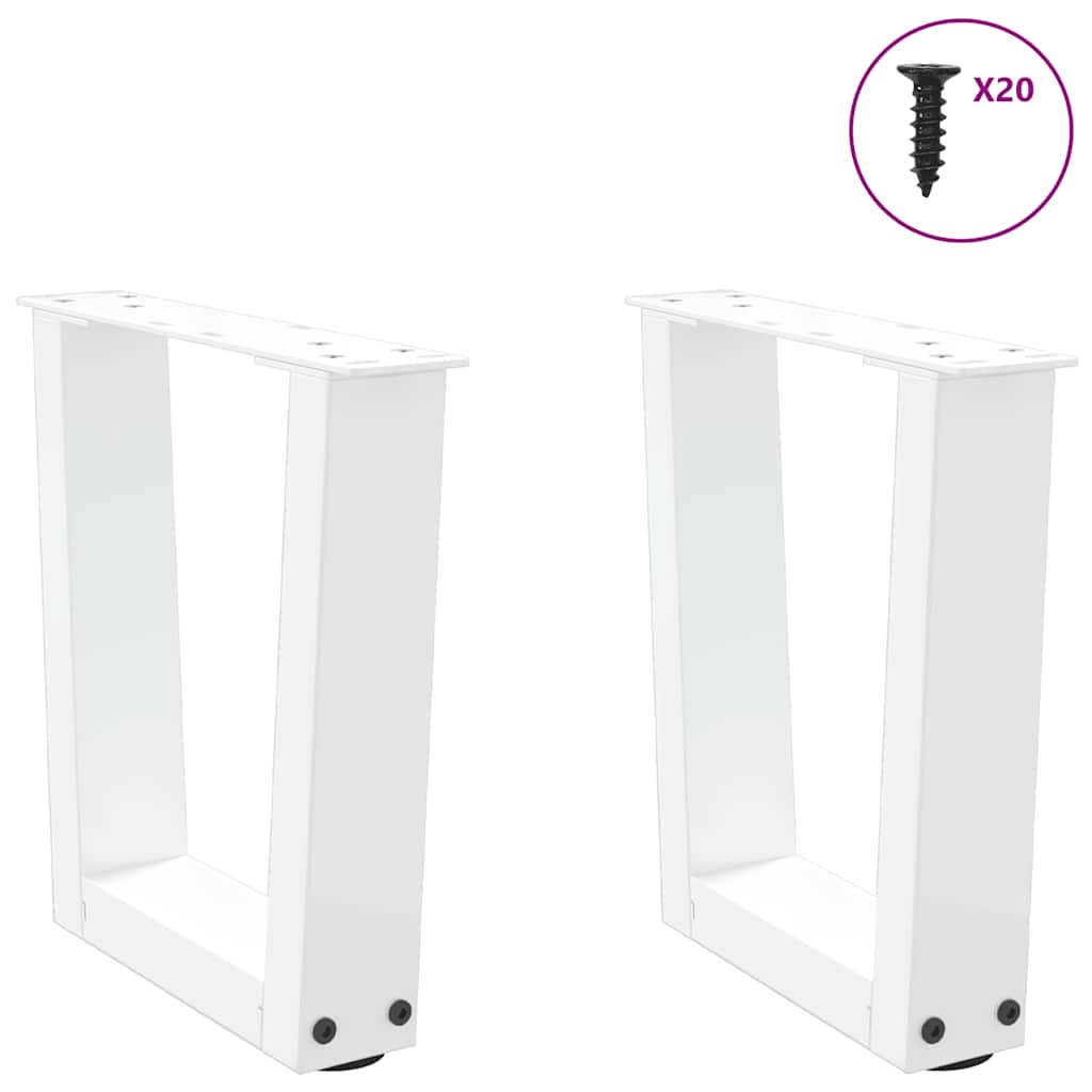 vidaXL Nogi do stolika kawowego w kształcie litery V 2 szt. Białe 40x(30-31,3) cm Stal