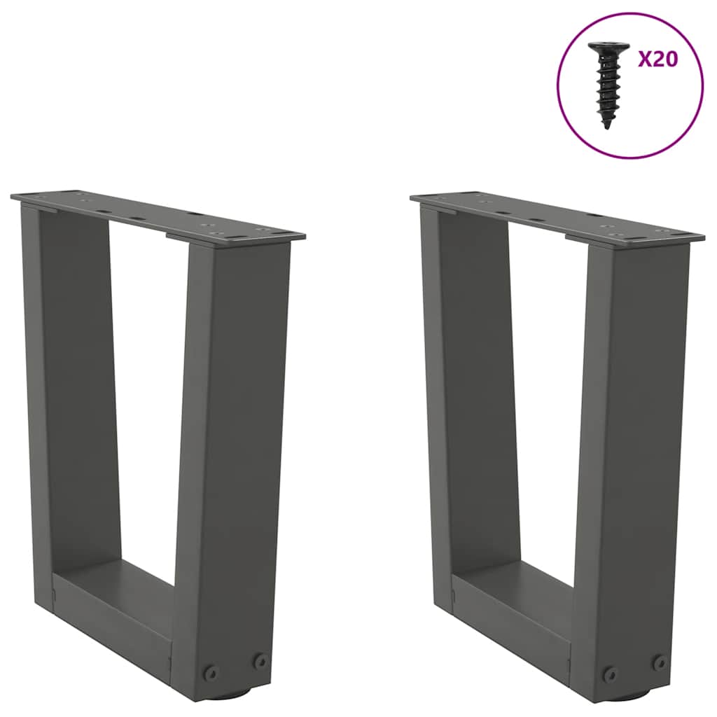 vidaXL Nogi do stolika kawowego w kształcie litery V 2 szt. Antracyt 40x(30-31,3) cm Stal