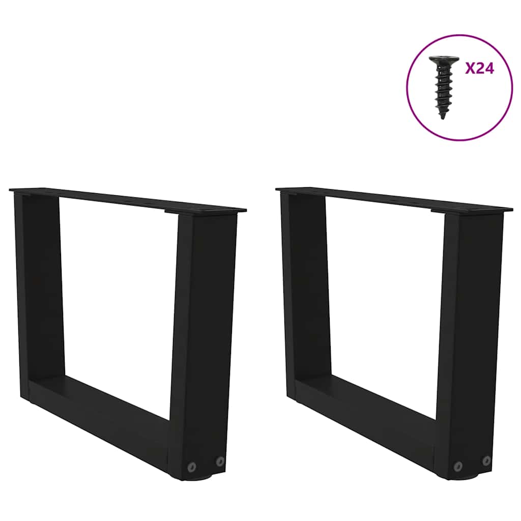 vidaXL Nogi do stolika kawowego w kształcie litery V 2 szt. Czarne 50x(30-31,3) cm Stal