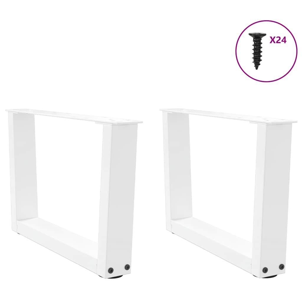 vidaXL Nogi do stolika kawowego w kształcie litery V 2 szt. Białe 50x(30-31,3) cm Stal