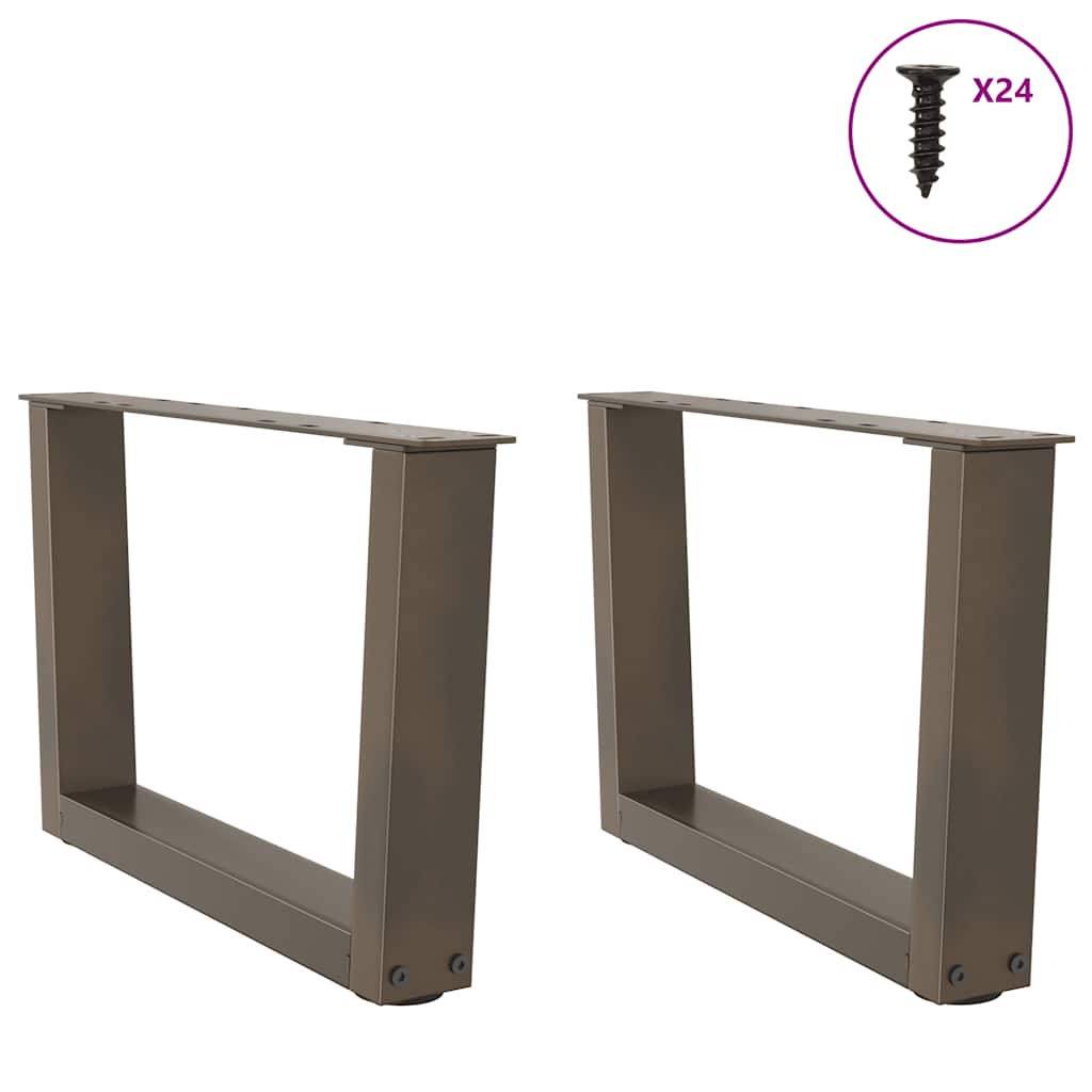 vidaXL Nogi do stolika kawowego w kształcie litery V 2 szt. Naturalna stal 50x(30-31,3) cm Stal