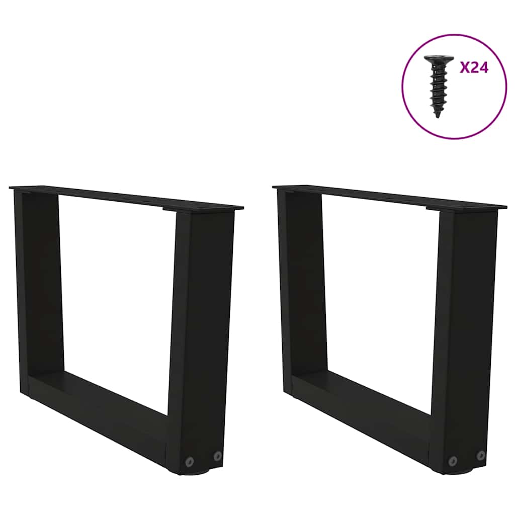 vidaXL Nogi do stolika kawowego w kształcie litery V 2 szt. Czarne 60x(30-31,3) cm Stal