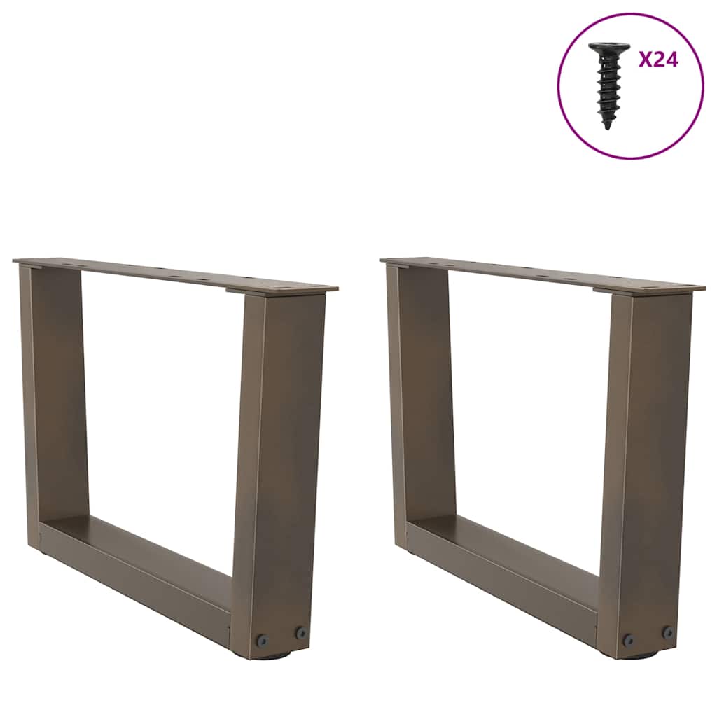 vidaXL Nogi do stolika kawowego w kształcie litery V 2 szt. Naturalna stal 60x(30-31,3) cm Stal