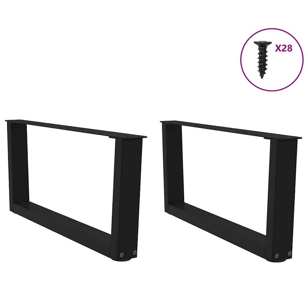 vidaXL Nogi do stolika kawowego w kształcie litery V 2 szt. Czarne 70x(30-31,3) cm Stalowe