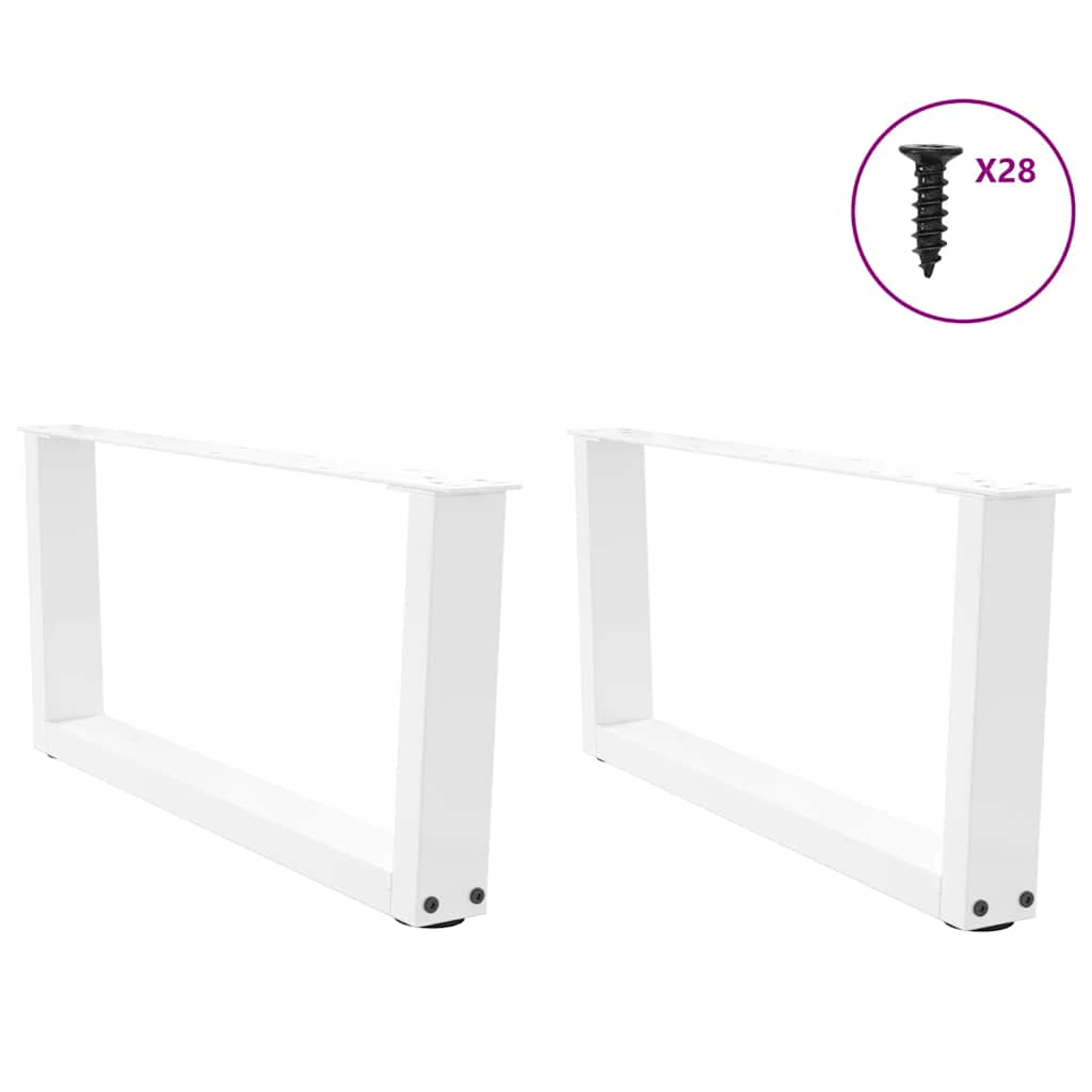 vidaXL Nogi do stolika kawowego w kształcie litery V 2 szt. Białe 70x(30-31,3) cm Stal