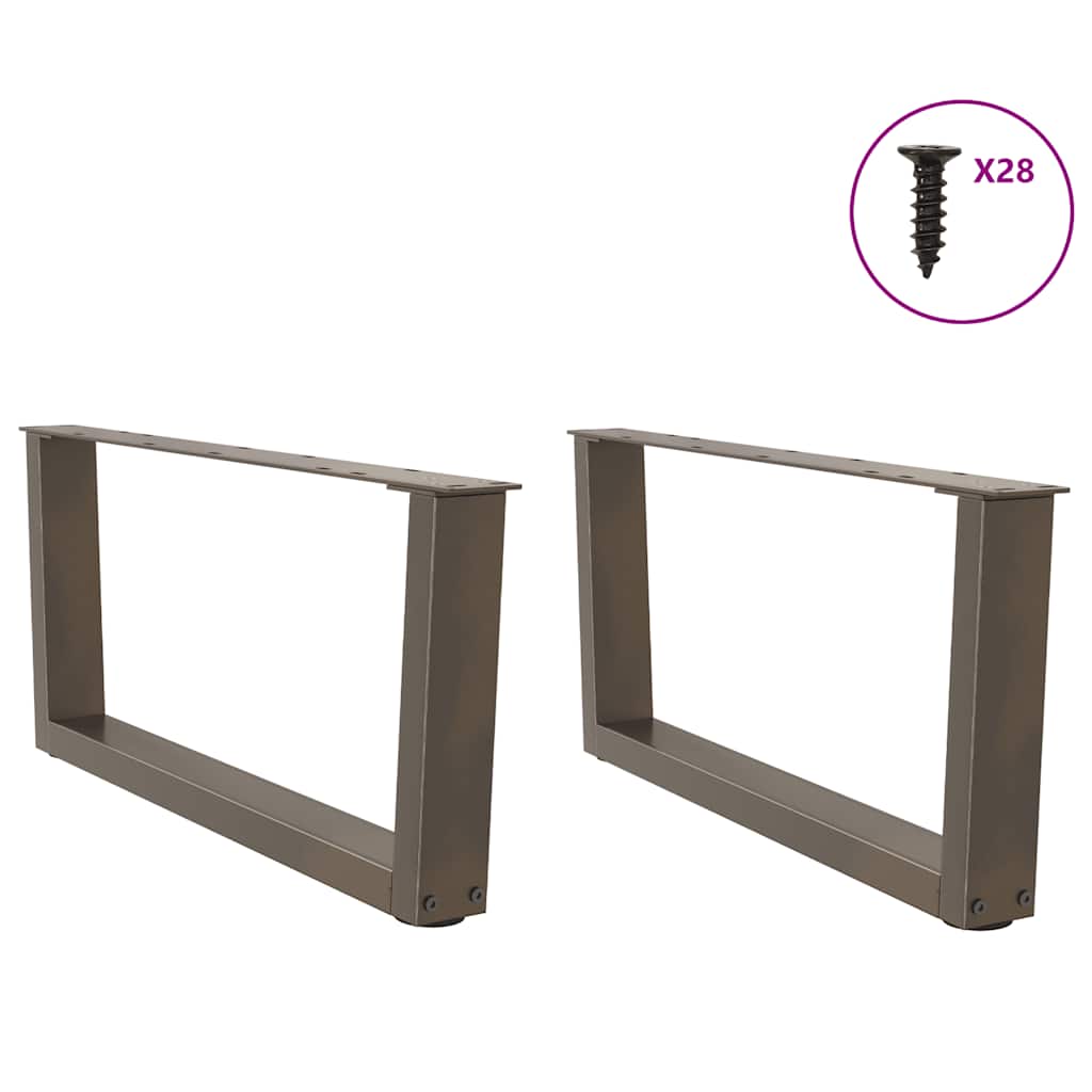 vidaXL Nogi do stolika kawowego w kształcie litery V 2 szt. Naturalna stal 70x(30-31,3) cm Stal