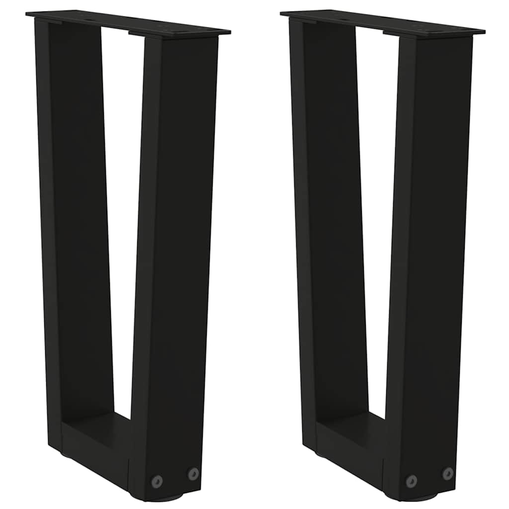 vidaXL Nogi do stolika kawowego w kształcie litery V 2 szt. Czarne 28x(42-43,3) cm Stal