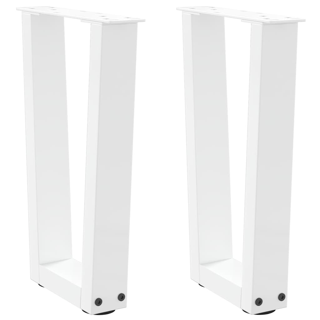 vidaXL Nogi do stolika kawowego w kształcie litery V 2 szt. Białe 28x(42-43,3) cm Stal