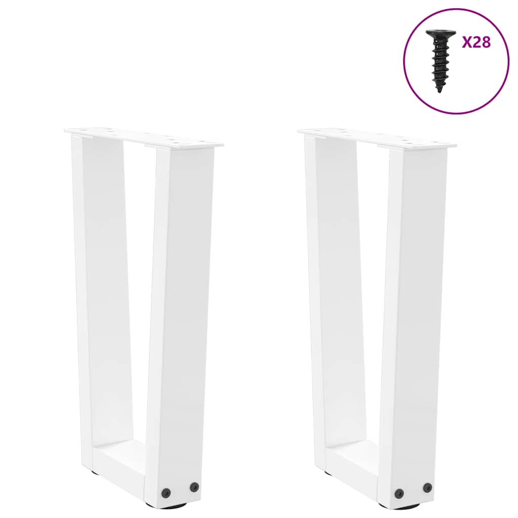 vidaXL Nogi do stolika kawowego w kształcie litery V 2 szt. Białe 28x(42-43,3) cm Stal
