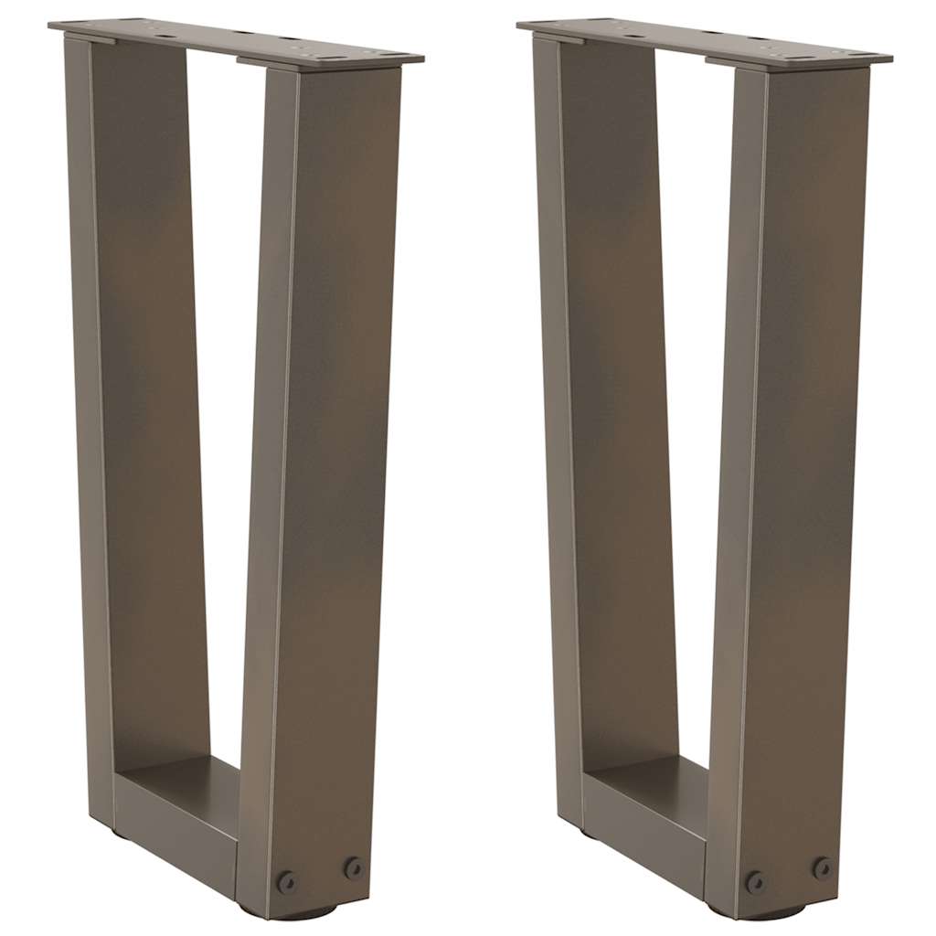 vidaXL Nogi do stolika kawowego w kształcie litery V 2 szt. Naturalna stal 28x(42-43,3) cm Stal