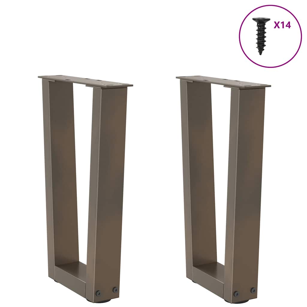 vidaXL Nogi do stolika kawowego w kształcie litery V 2 szt. Naturalna stal 28x(42-43,3) cm Stal