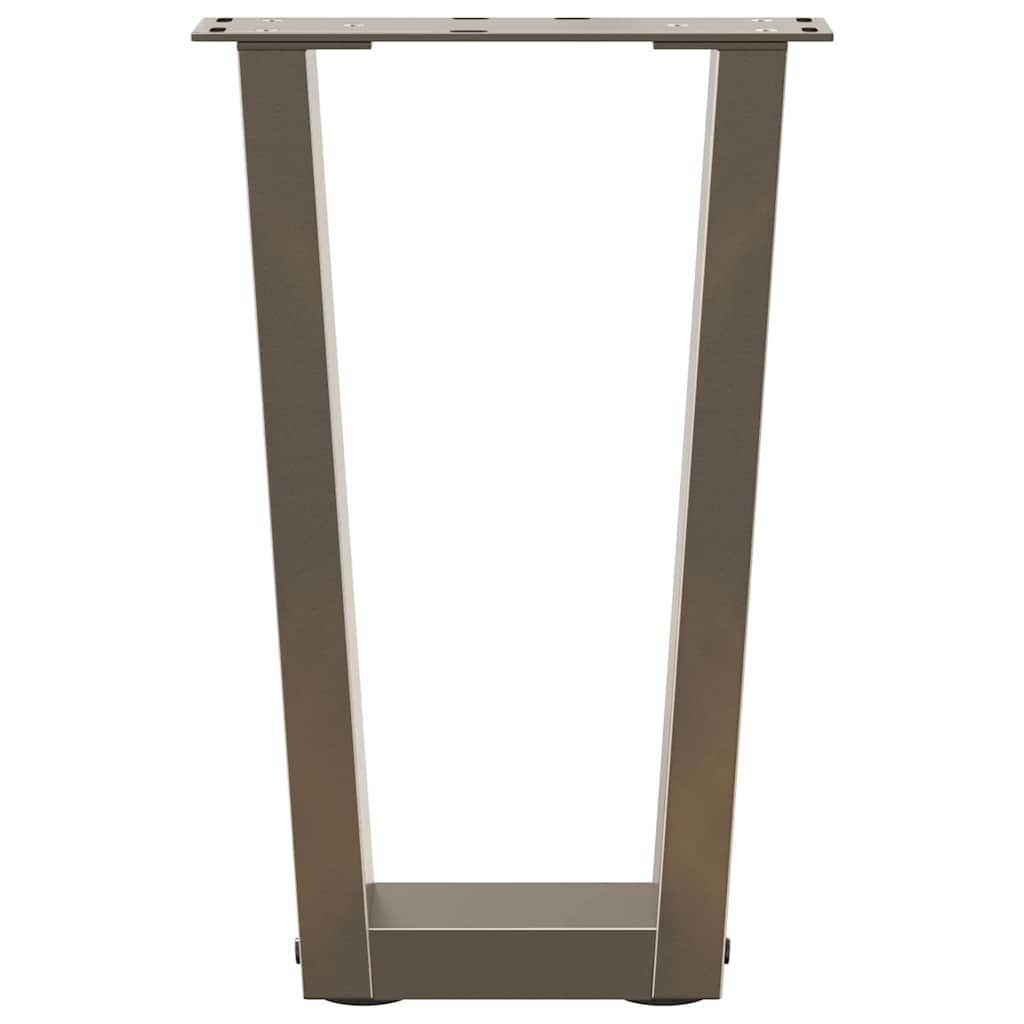 vidaXL Nogi do stolika kawowego w kształcie litery V 2 szt. Naturalna stal 28x(42-43,3) cm Stal