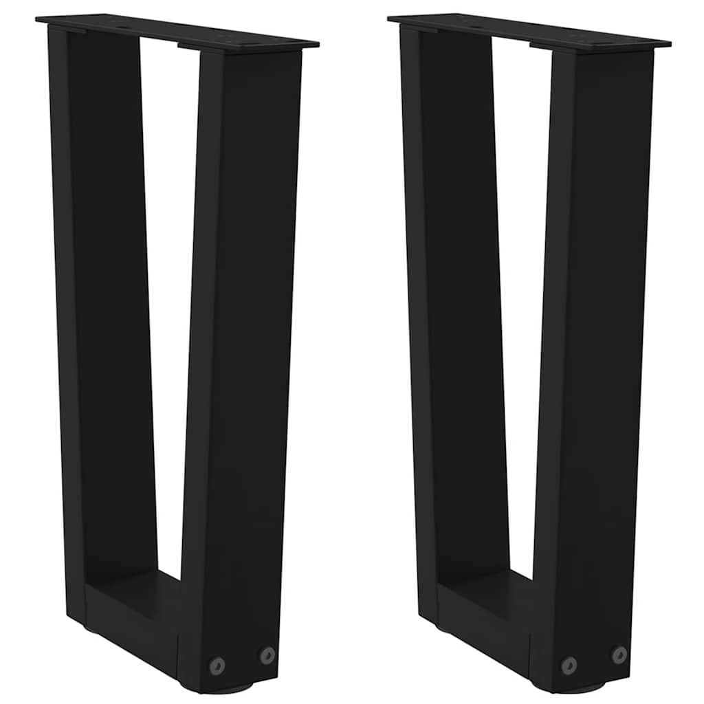 vidaXL Nogi do stolika kawowego w kształcie litery V 2 szt. Czarne 38x(42-43,3) cm Stalowe