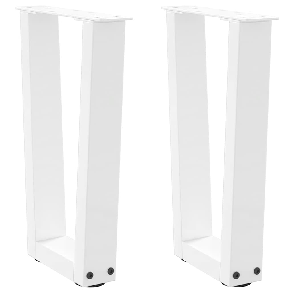 vidaXL Nogi do stolika kawowego w kształcie litery V 2 szt. Białe 38x(42-43,3) cm Stal