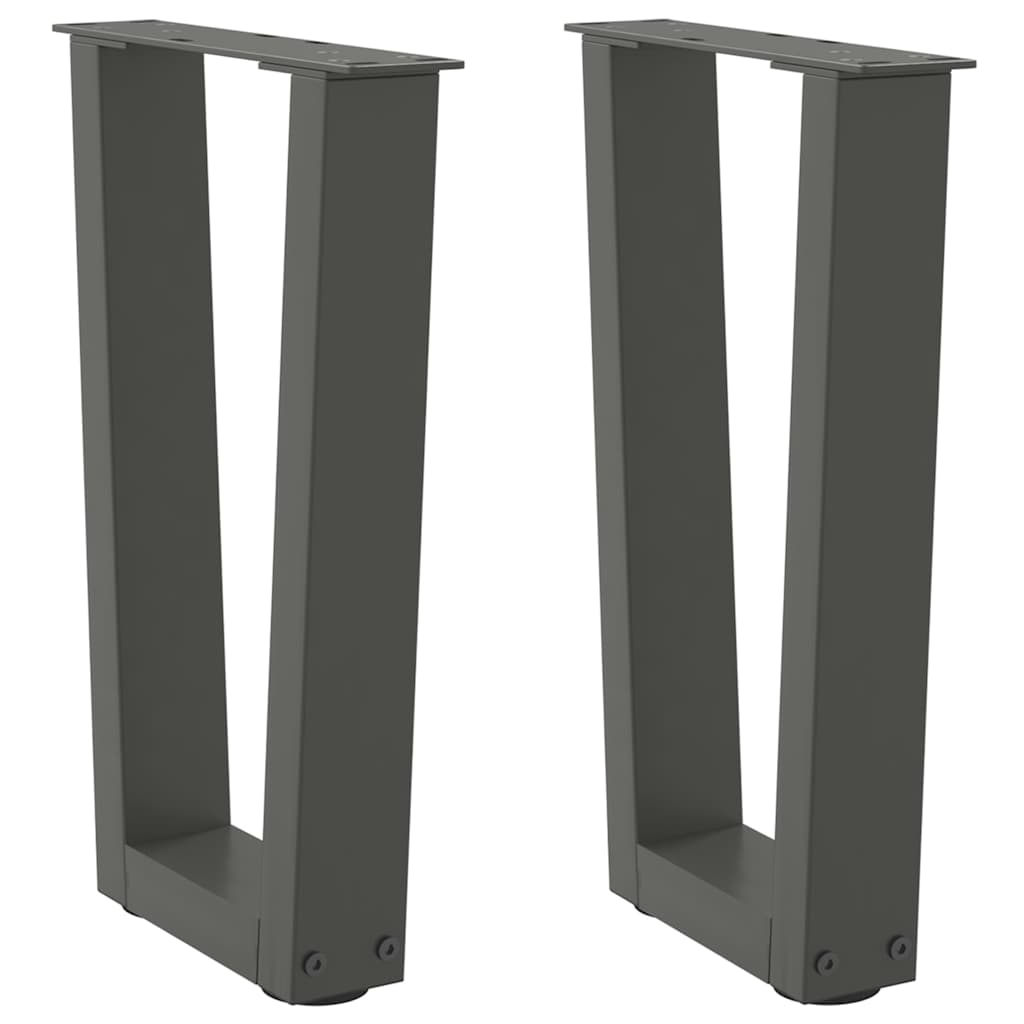 vidaXL Nogi do stolika kawowego w kształcie litery V 2 szt. Antracyt 38x(42-43,3) cm Stal