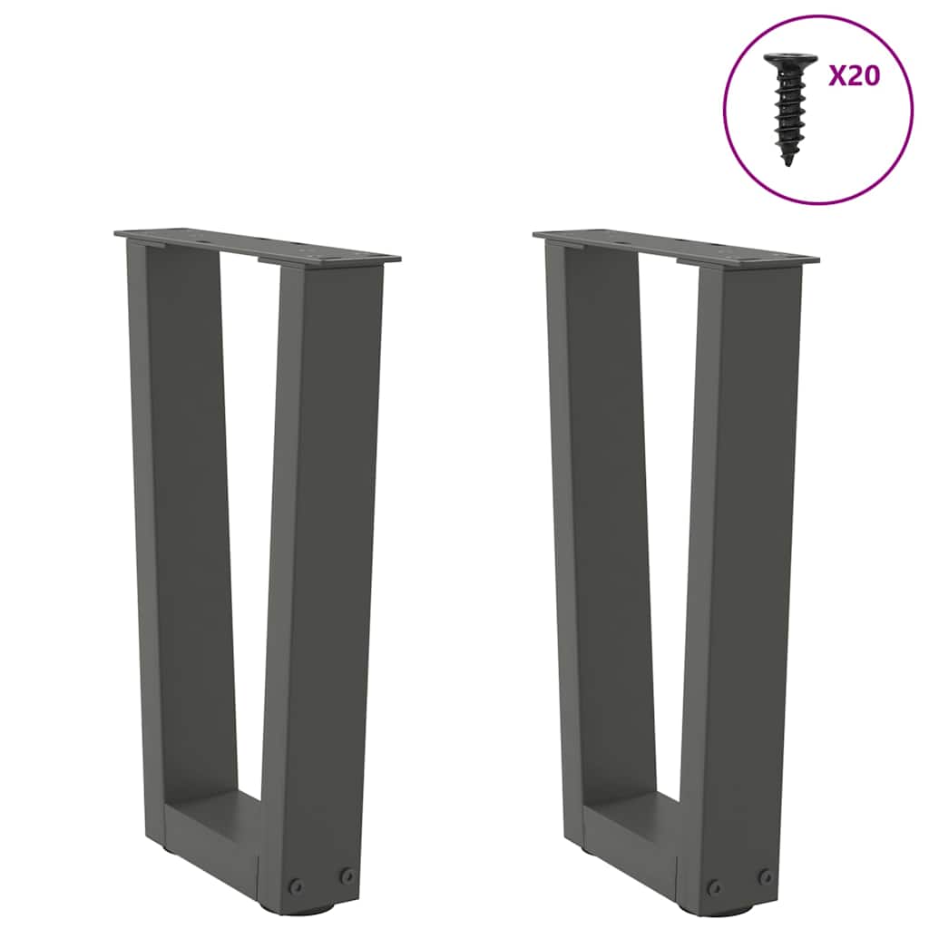 vidaXL Nogi do stolika kawowego w kształcie litery V 2 szt. Antracyt 38x(42-43,3) cm Stal
