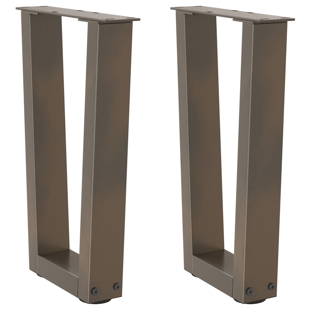 vidaXL Nogi do stolika kawowego w kształcie litery V 2 szt. Naturalna stal 38x(42-43,3) cm Stal