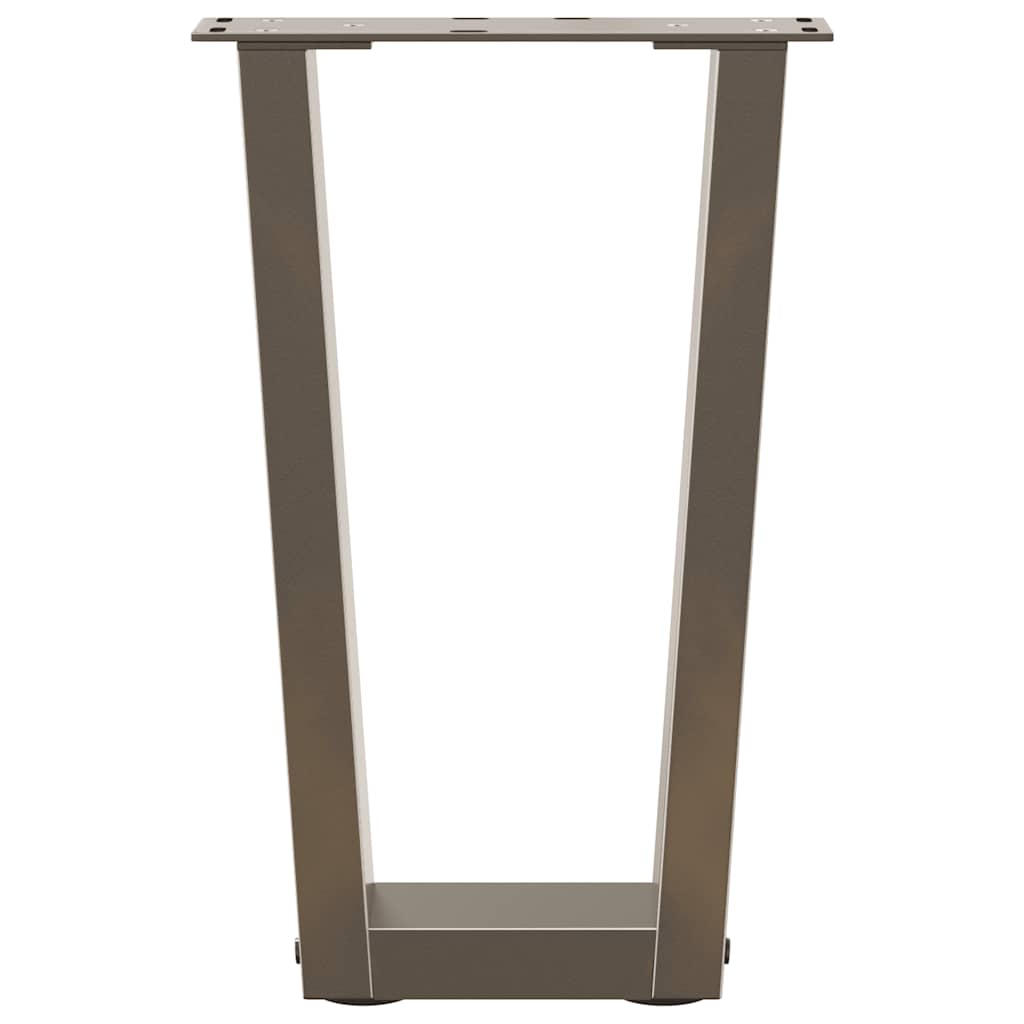 vidaXL Nogi do stolika kawowego w kształcie litery V 2 szt. Naturalna stal 38x(42-43,3) cm Stal