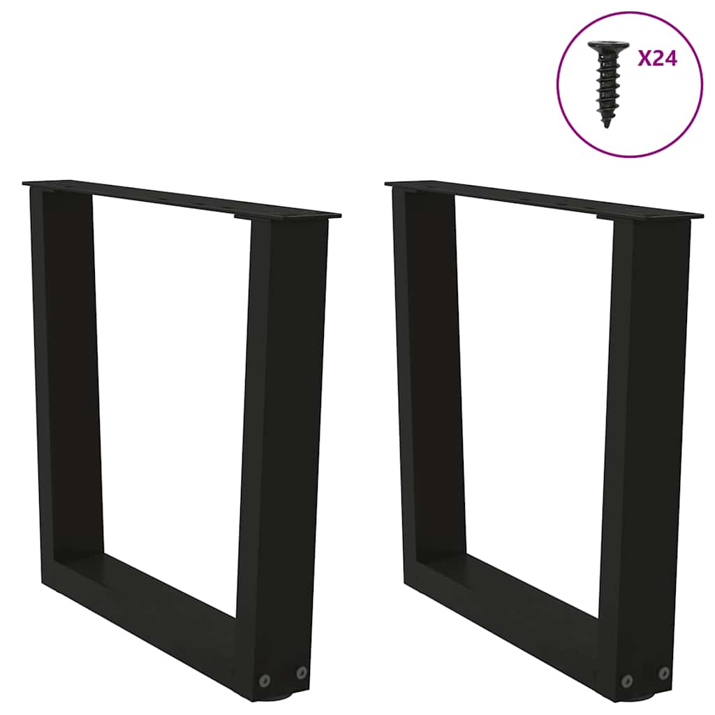 vidaXL Nogi do stolika kawowego w kształcie litery V 2 szt. Czarne 50x(42-43,3) cm Stal