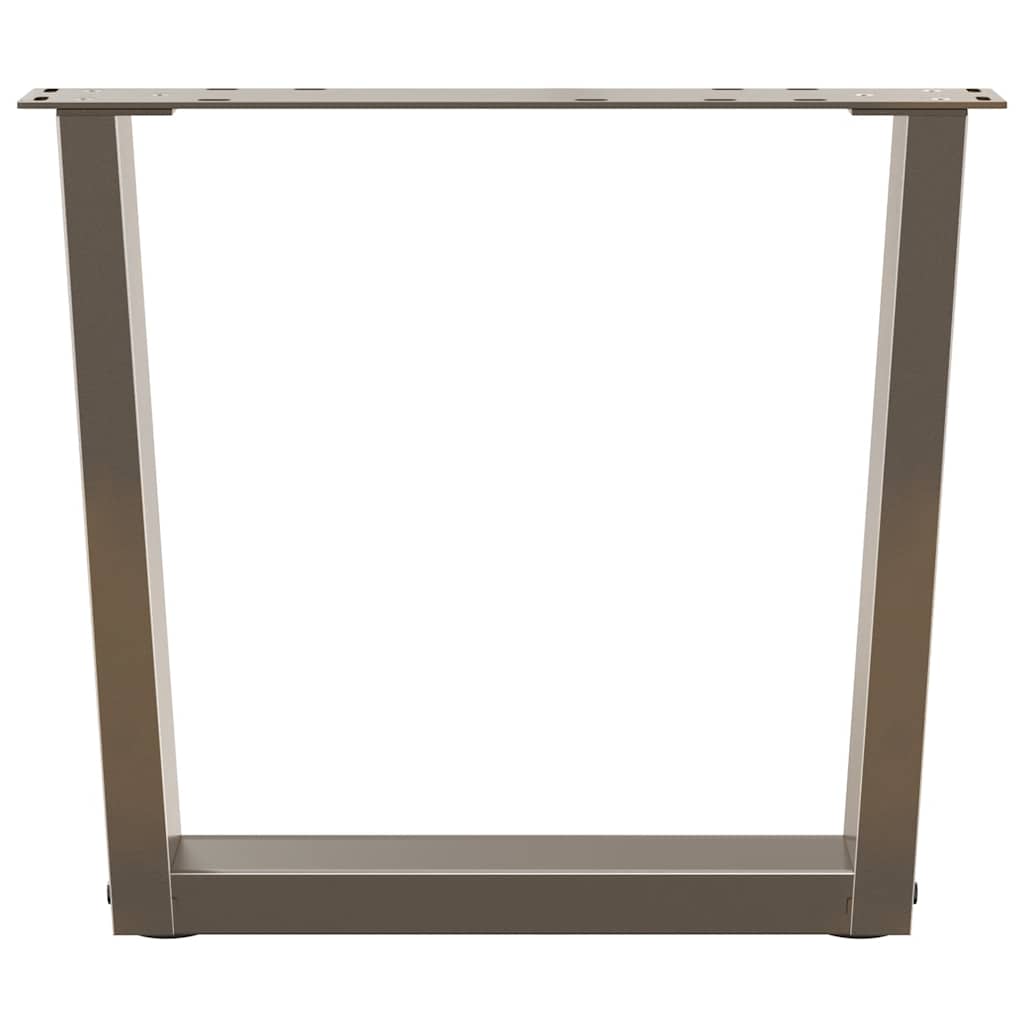 vidaXL Nogi do stolika kawowego w kształcie litery V 2 szt. Naturalna stal 50x(42-43,3) cm Stal