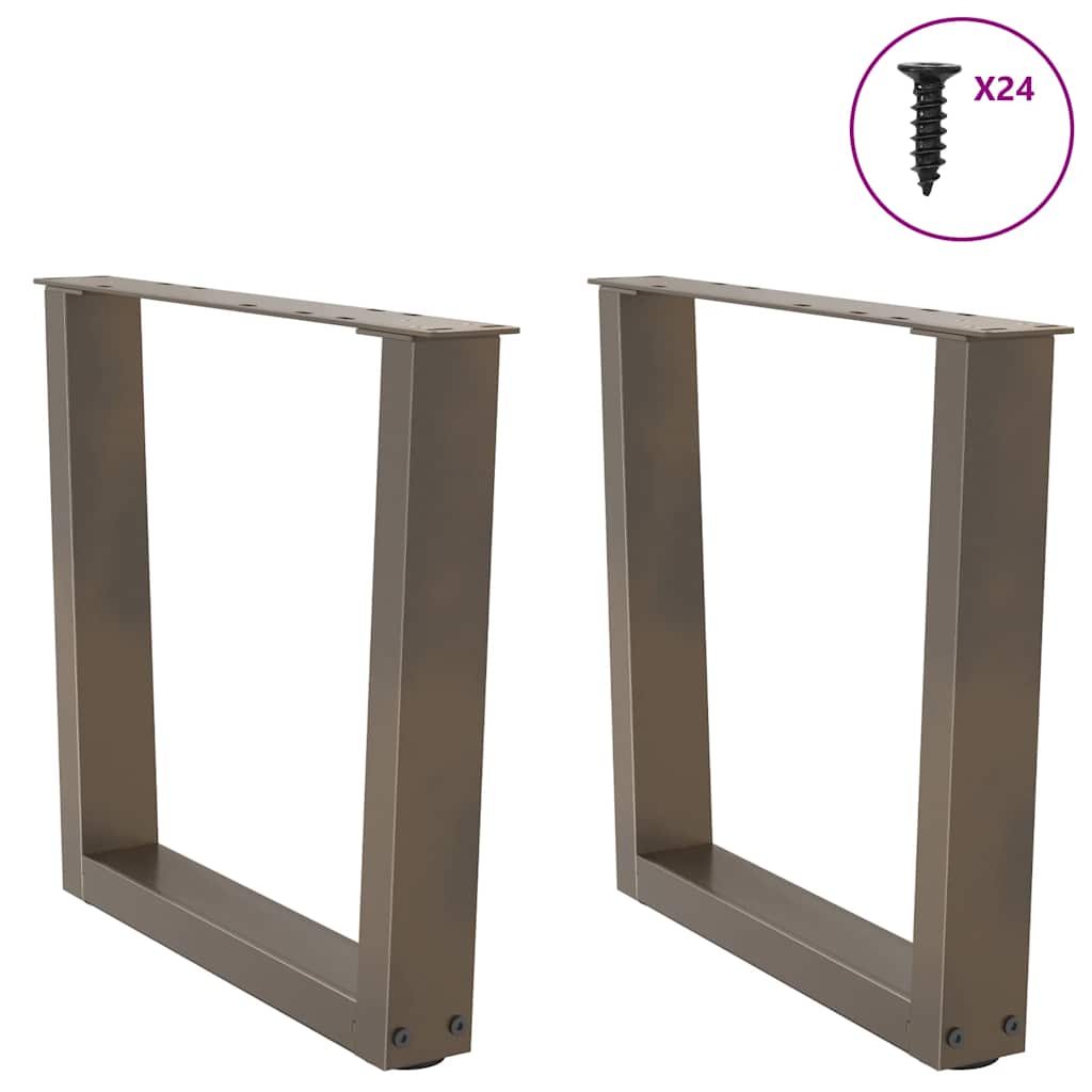 vidaXL Nogi do stolika kawowego w kształcie litery V 2 szt. Naturalna stal 50x(42-43,3) cm Stal