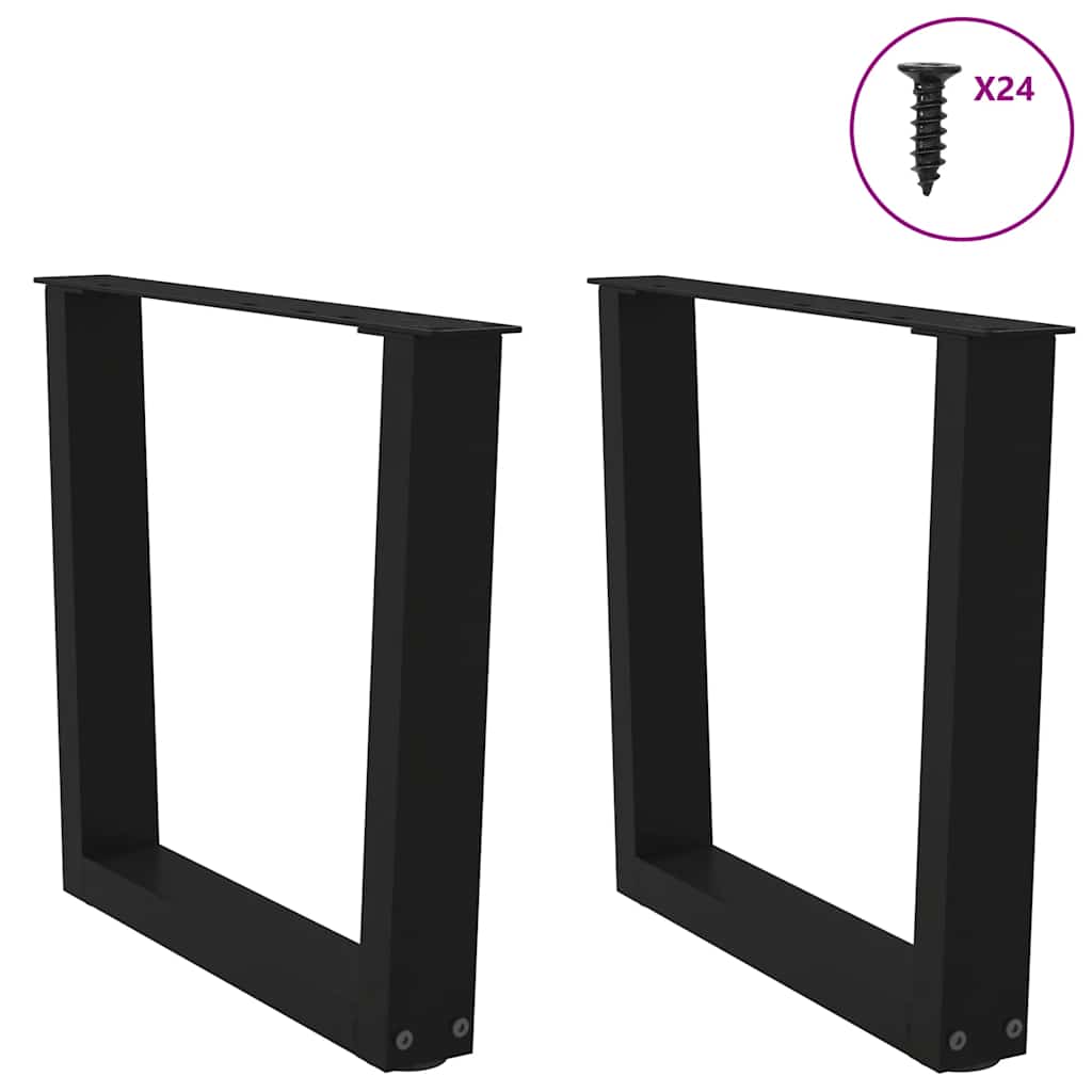 vidaXL Nogi do stolika kawowego w kształcie litery V 2 szt. Czarne 60x(42-43,3) cm Stal