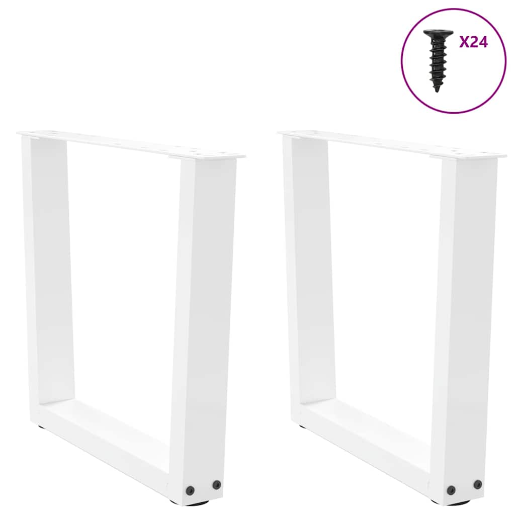 vidaXL Nogi do stolika kawowego w kształcie litery V 2 szt. Białe 60x(42-43,3) cm Stal