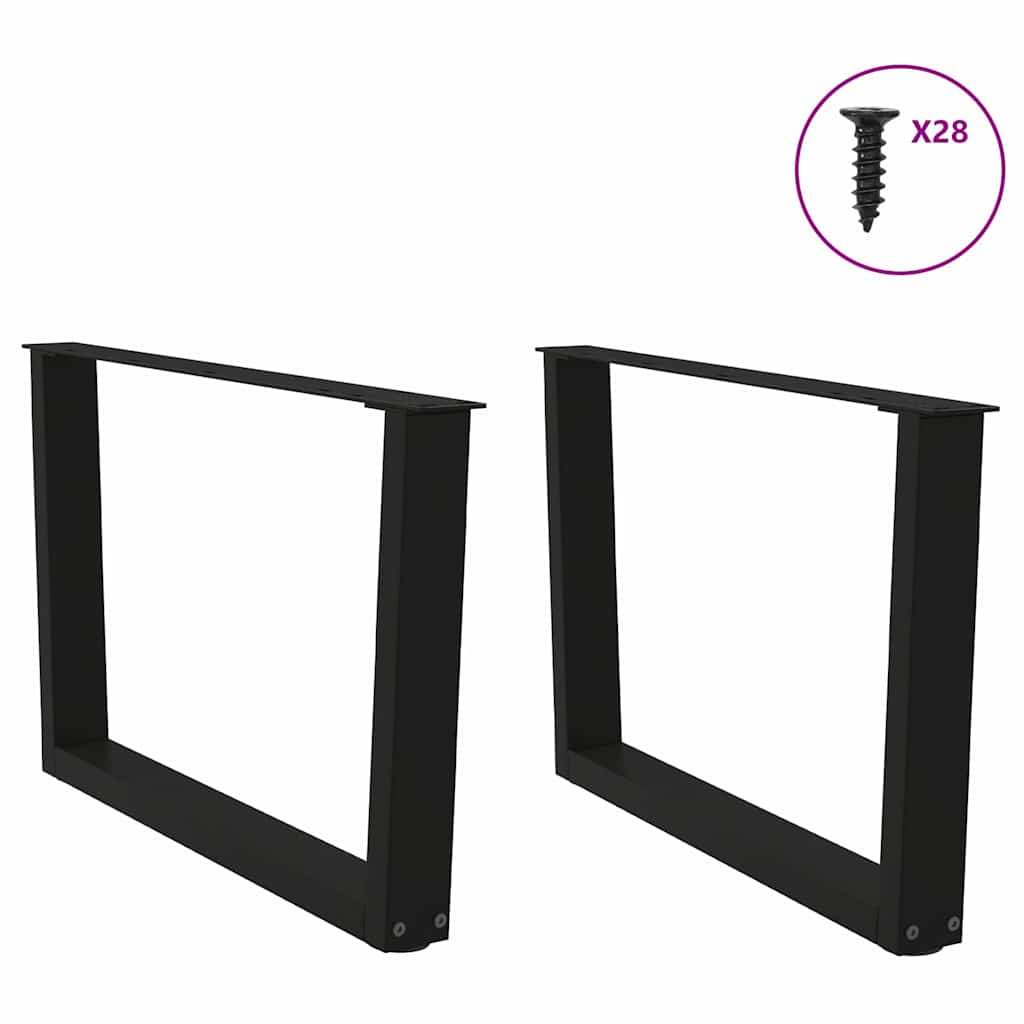 vidaXL Nogi do stolika kawowego w kształcie litery V 2 szt. Czarne 70x(42-43,3) cm Stalowe