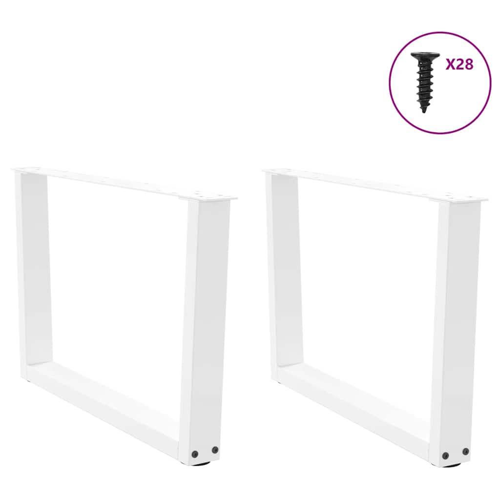 vidaXL Nogi do stolika kawowego w kształcie litery V 2 szt. Białe 70x(42-43,3) cm Stal
