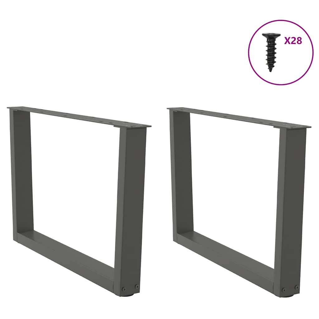 vidaXL Nogi do stolika kawowego w kształcie litery V 2 szt. Antracyt 70x(42-43,3) cm Stal