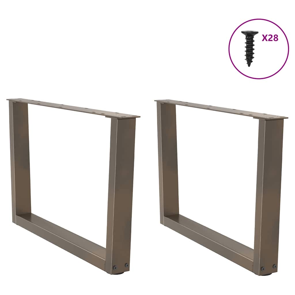 vidaXL Nogi do stolika kawowego w kształcie litery V 2 szt. Naturalna stal 70x(42-43,3) cm Stal