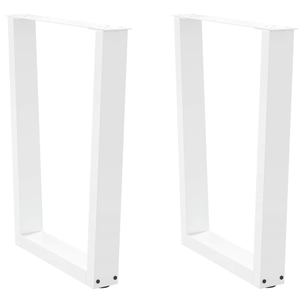 vidaXL Nogi do stołu jadalnego w kształcie litery V 2 szt. Białe 60x(72-73,3) cm Stal