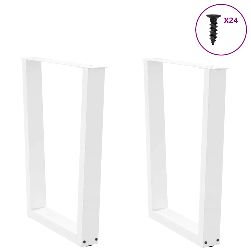vidaXL Nogi do stołu jadalnego w kształcie litery V 2 szt. Białe 60x(72-73,3) cm Stal