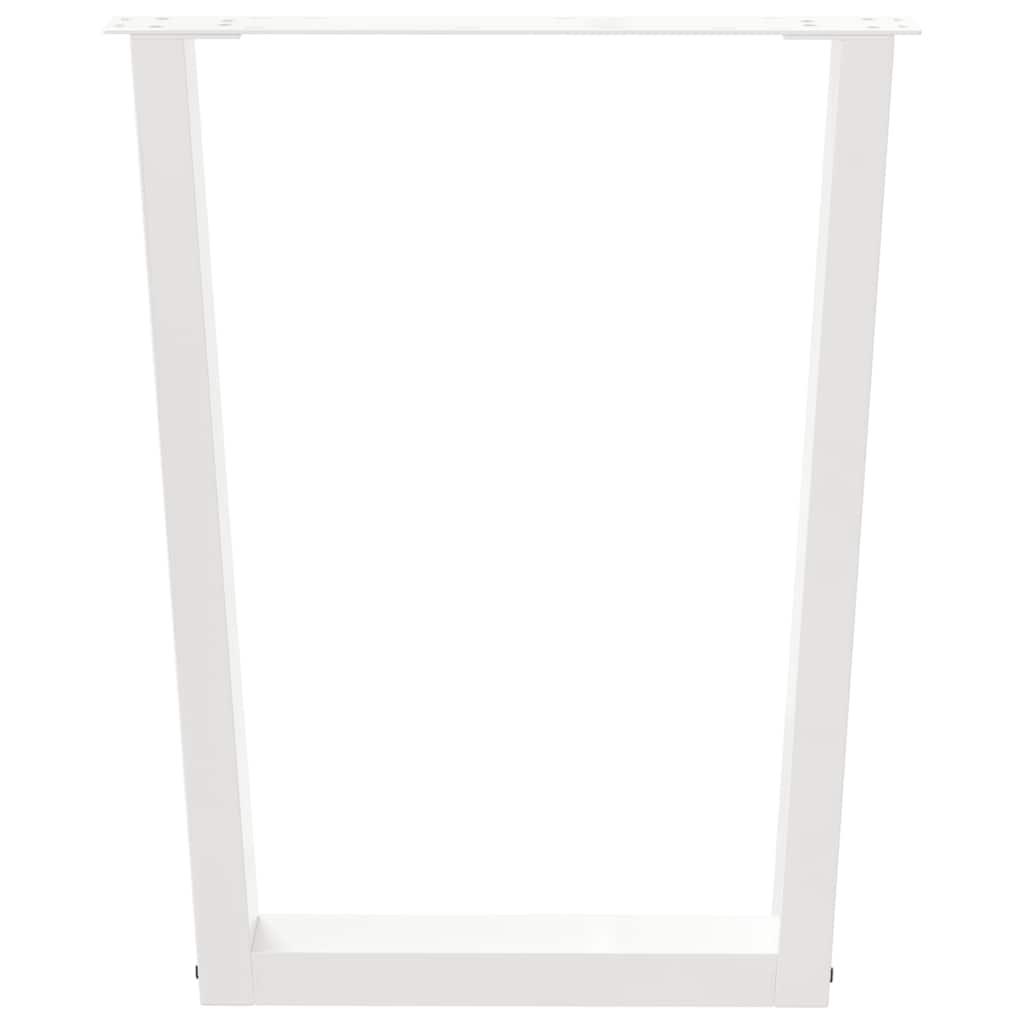 vidaXL Nogi do stołu jadalnego w kształcie litery V 2 szt. Białe 60x(72-73,3) cm Stal