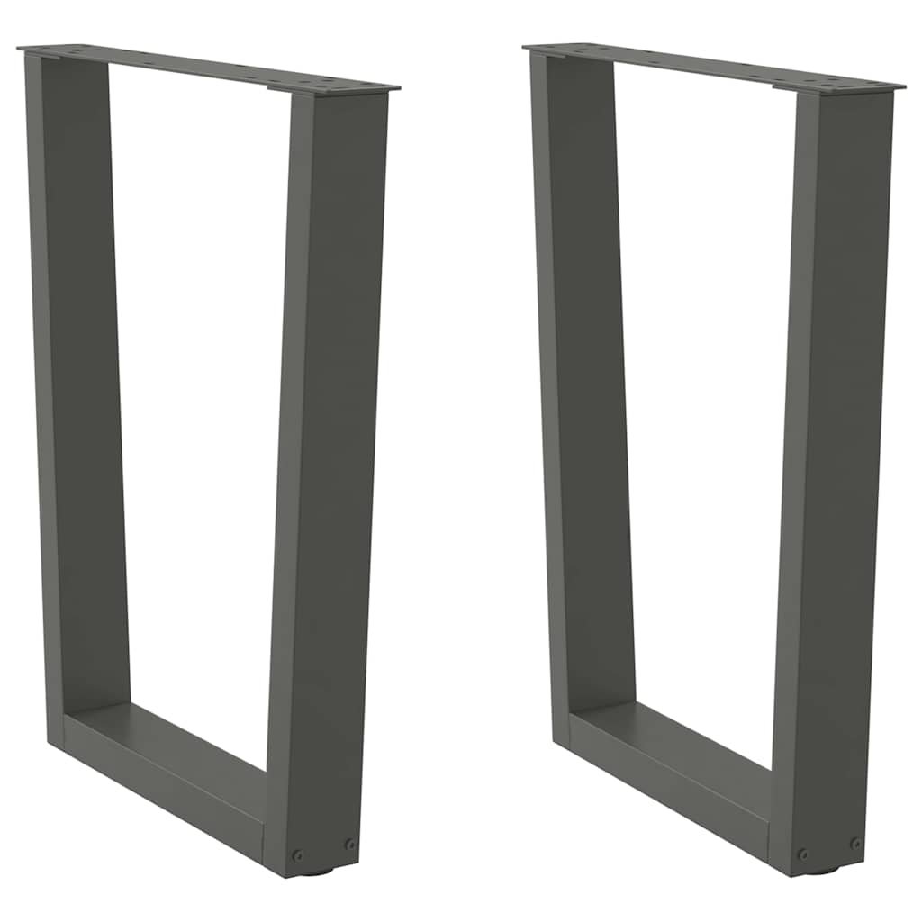 vidaXL Nogi do stołu jadalnego w kształcie litery V 2 szt. Antracyt 60x(72-73,3) cm Stal