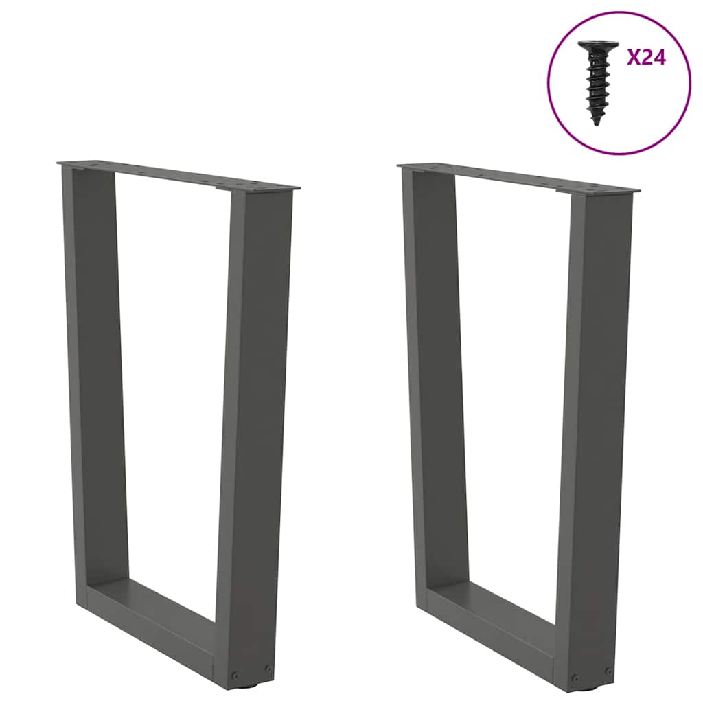 vidaXL Nogi do stołu jadalnego w kształcie litery V 2 szt. Antracyt 60x(72-73,3) cm Stal