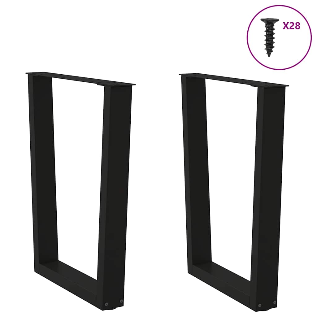 vidaXL Nogi do stołu jadalnego w kształcie litery V 2 szt. Czarne 70x(72-73,3) cm Stal